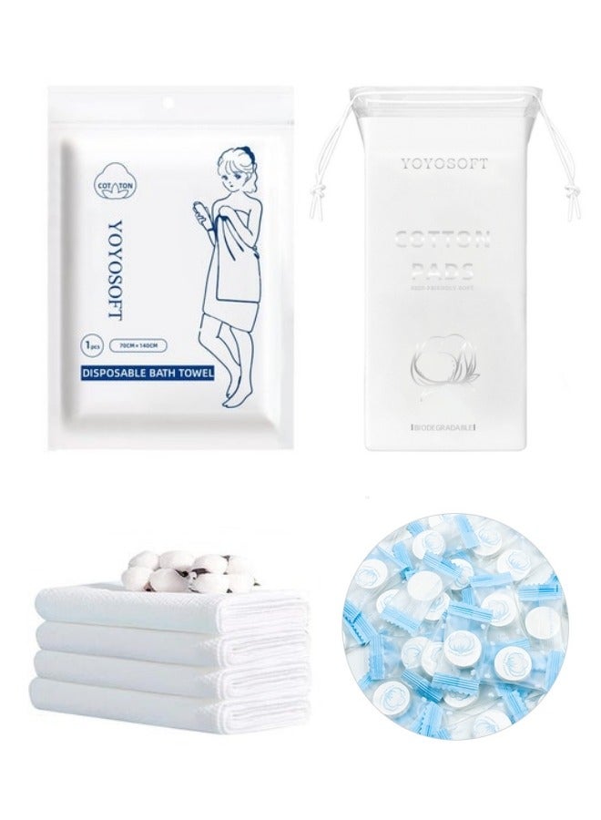 MIXDE Disposable Bath Towels,70x140cm Large Compressed Towel With 20 Disposable Towels Tablets,Cotton Towel For Camping Sports Hiking  - Image 1