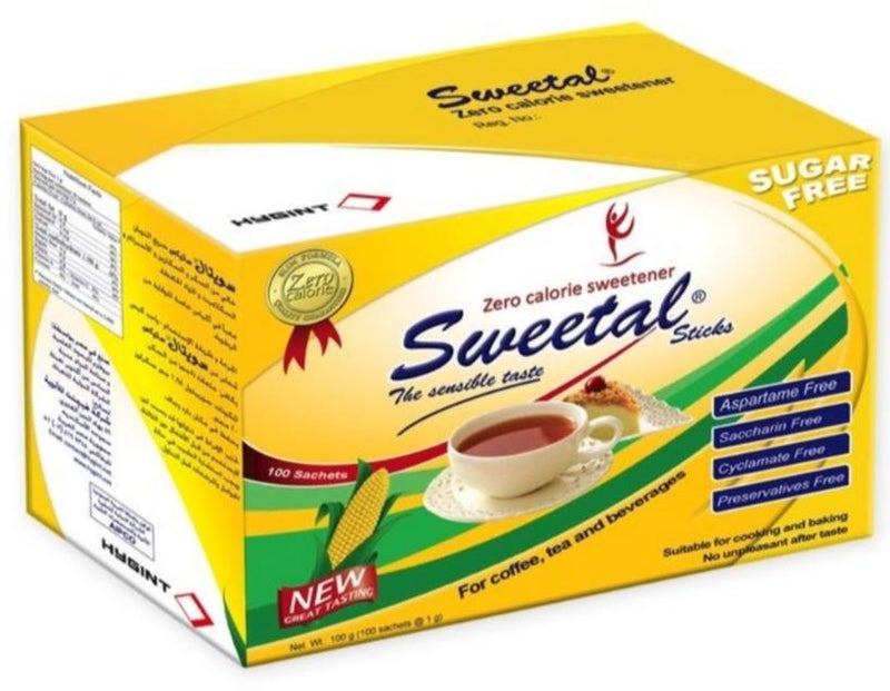 sweetal diet sugar sweetal 100 stick 1 gram