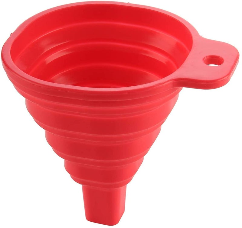 RIVUGJA Collapsible Silicone Heat Resistant Funnel 10 cm for Pouring Oil Sauce Water Juice Small FoodGrains Random Color1PCS - Image 1