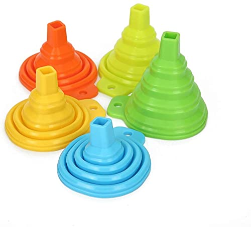 RIVUGJA Collapsible Silicone Heat Resistant Funnel 10 cm for Pouring Oil Sauce Water Juice Small FoodGrains Random Color1PCS - Image 3