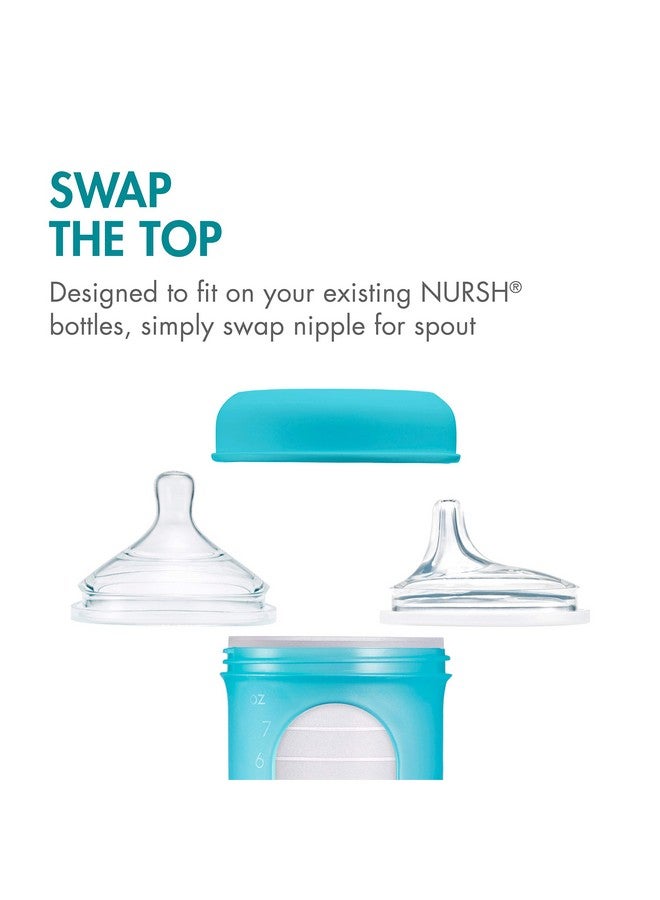 Boon Nursh Silicone Sippy Cup Lid - Convertible Transitional Sippy Spouts for Nursh Baby Bottles - Sippy Cup Lids for Babies - Baby Feeding Supplies - Ages 6 Months and Up - 3 Count - Image 2