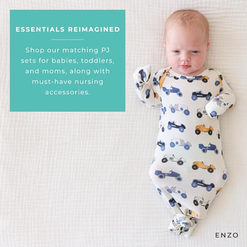 Posh Peanut Infant Gown - Unisex Soft Baby Clothes - Viscose from Bamboo Infant Layette Swaddle Wear- 0-3 Months (Sage) - Image 5