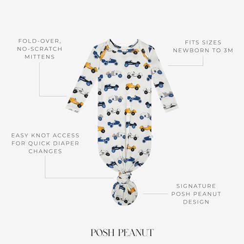 Posh Peanut Infant Gown - Unisex Soft Baby Clothes - Viscose from Bamboo Infant Layette Swaddle Wear- 0-3 Months (Sage) - Image 2