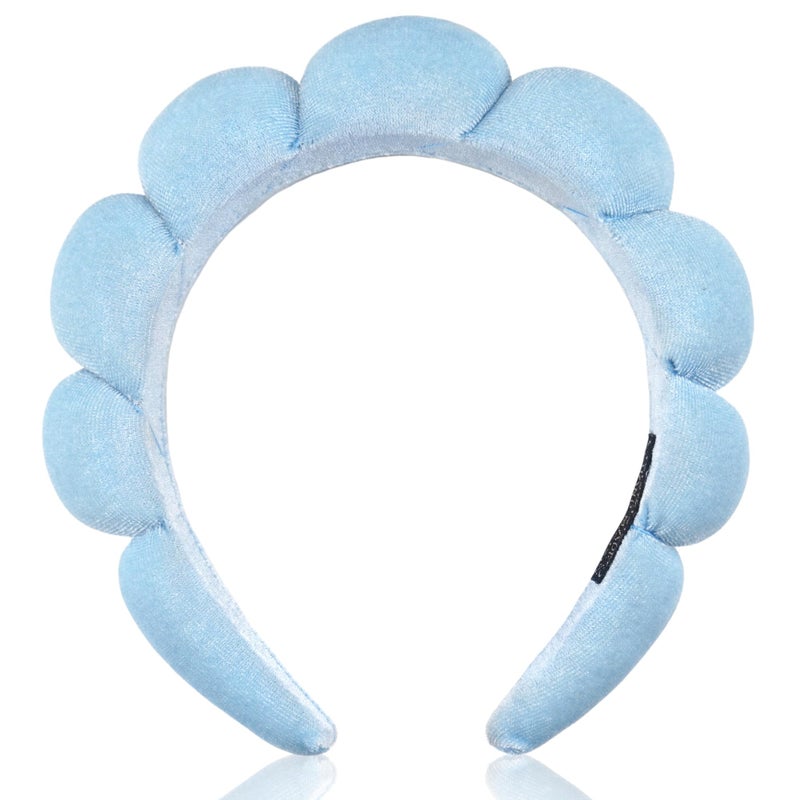 Ayesha Ayesha Spa Headband for Women Sponge Headband for Washing Face Clouds Soft Hairband Makeup Headbands for Women Girls Shower Makeup Skincare Blue