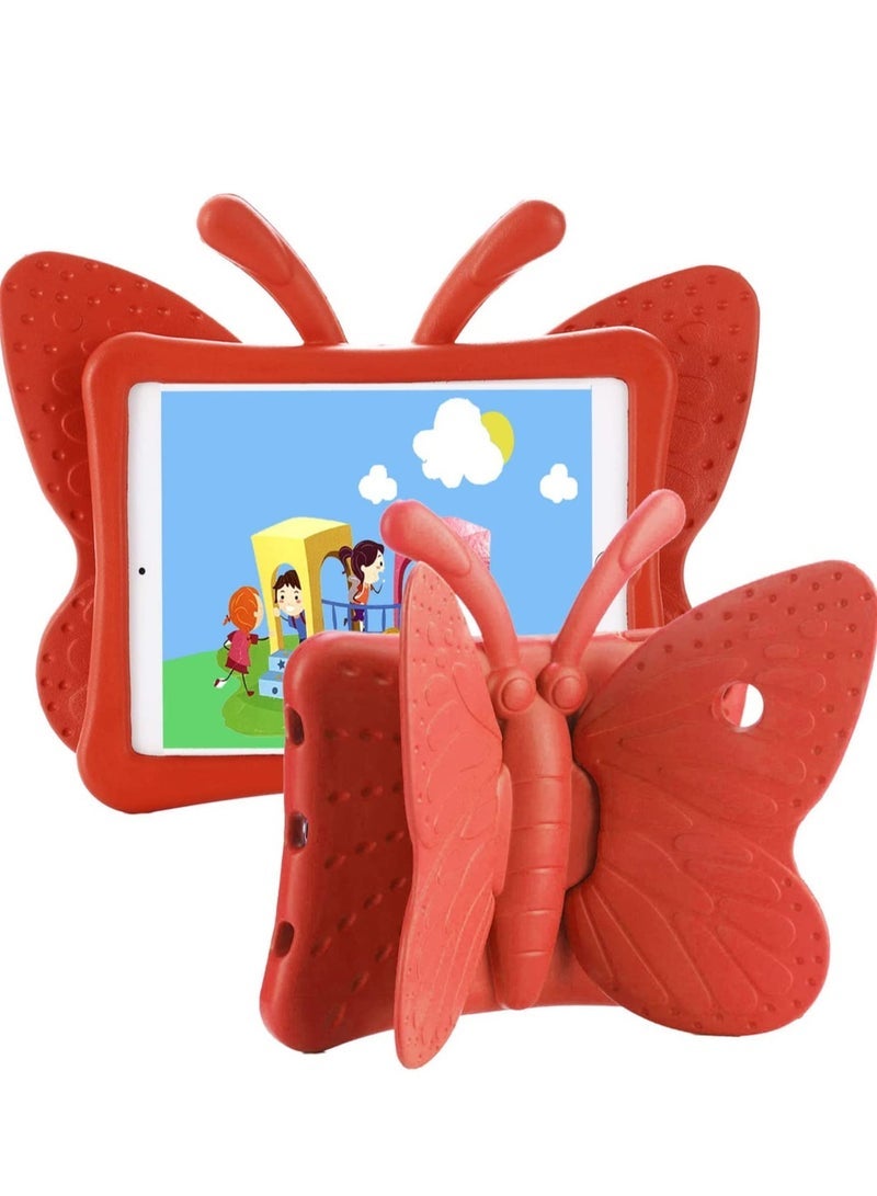 Gravity iPad case for Kids, Feitenn 3D Cartoon Butterfly Non-Toxic EVA Light Weight Kid Proof Shockproof case with Kickstand for ipad 5/ ipad 6 /ipad pro 9.7/ New iPad 2017 case ( Red) - Image 1