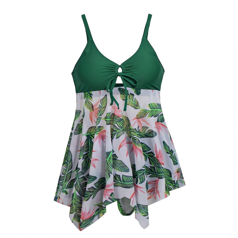 Upgraded Women Tankini Swimsuits No Tight Binding Quick Dry 3XL Floral Bathing Suit - Image 1