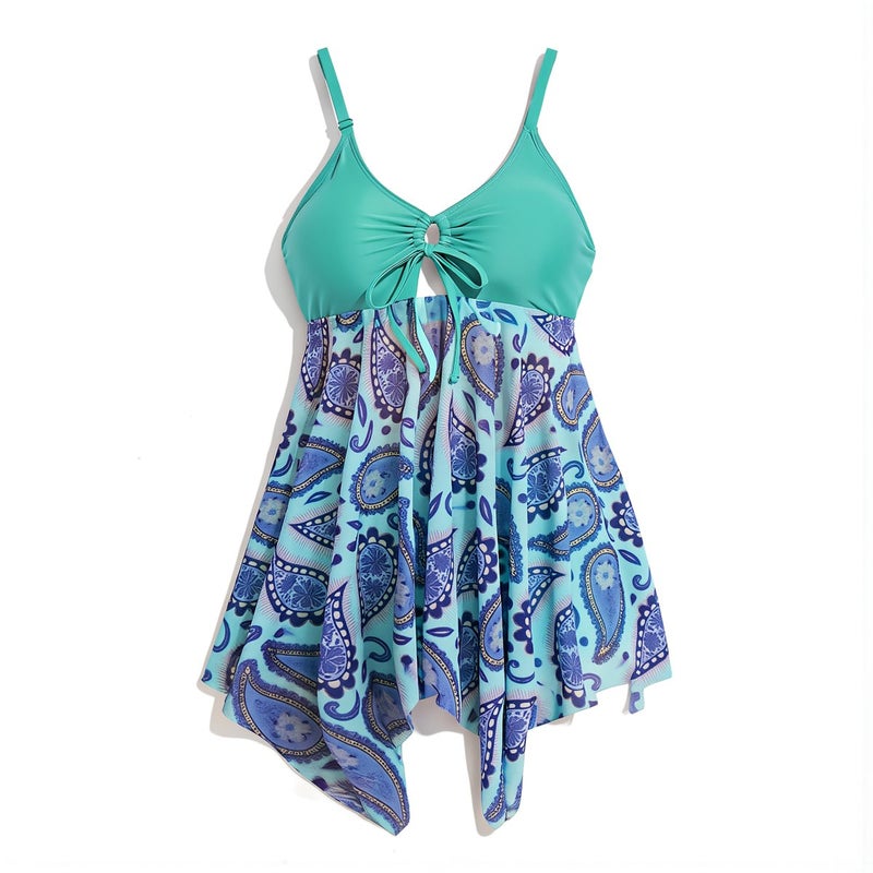 Upgraded Women Tankini Swimsuits No Tight Binding Quick Dry 3XL Floral Bathing Suit - Image 3