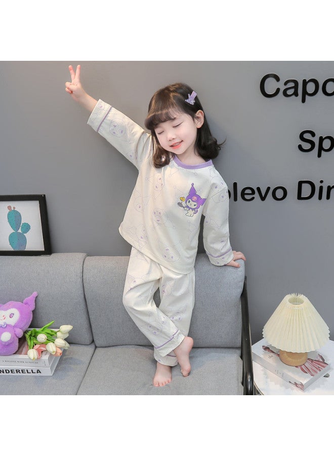 Autumn And Winter New Style Girls And Baby Girls Cute Princess Cartoon Comfortable Home Clothes Set Kidsren's Two-piece Trendy Set