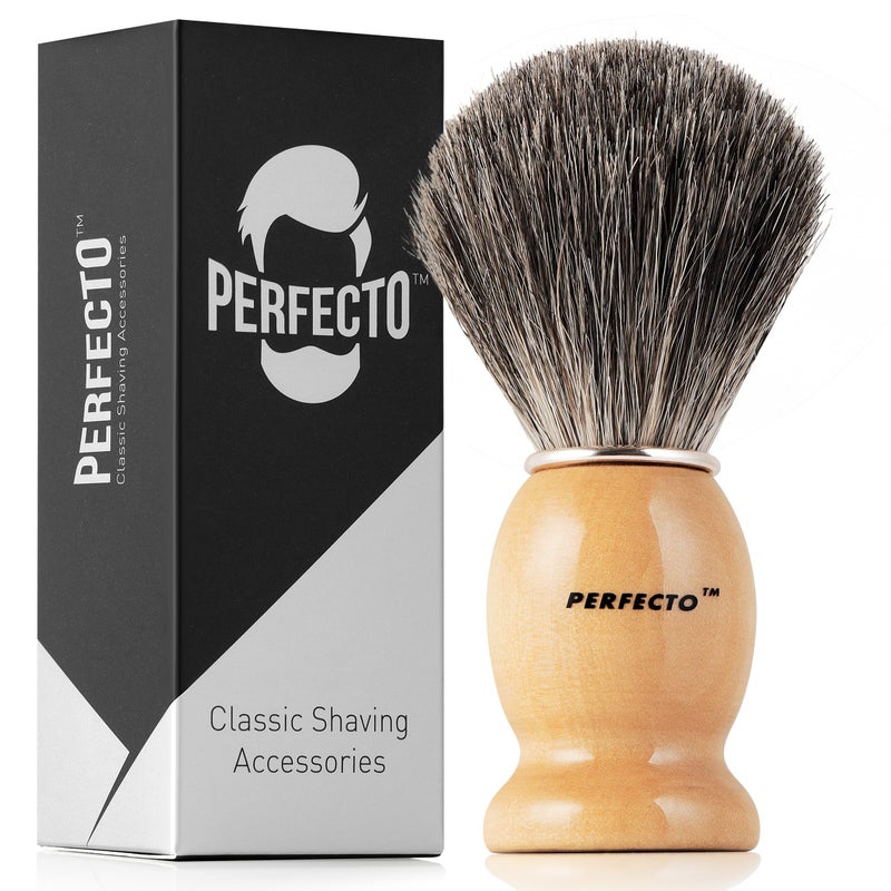 Perfecto Synthetic Bristles Shaving Brush For Men, Engineered for The Best Shave of Your Life. Shaving Brush - Shave Brush for Wet Shave for Safety Razor, Double Edge Razor, Straight Razor, Shaving Razor - Image 1