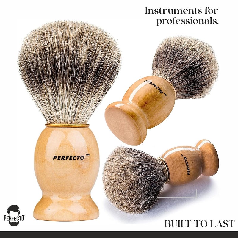 Perfecto Synthetic Bristles Shaving Brush For Men, Engineered for The Best Shave of Your Life. Shaving Brush - Shave Brush for Wet Shave for Safety Razor, Double Edge Razor, Straight Razor, Shaving Razor - Image 3