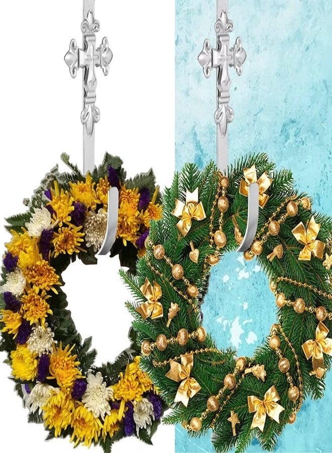 Retrome 2 Pack Christmas Headstone Wreath Hanger - Adjustable 6-11 Inch - Metal Gravestone Flowers Holder - Cemetery Tombstone Wreath Hook for Christmas Grave Memorial Day - Image 4