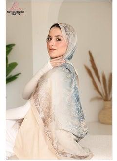 ايل طرحة وشاح حجاب إسلامي قطني فاخر للنساء للمناسبات والأيام العادية - مقاس (200 سم × 75 سم) 