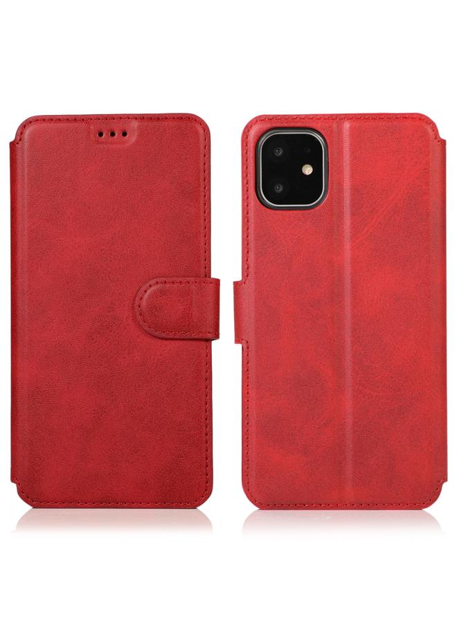 زبون جراب لهاتف iPhone 12 / 12 Pro مصنوع من جلد العجل مع مشبك مغناطيسي وغطاء جلدي أفقي قابل للطي مع حامل وفتحات للبطاقات ومحفظة وإطار للصور - Image 1