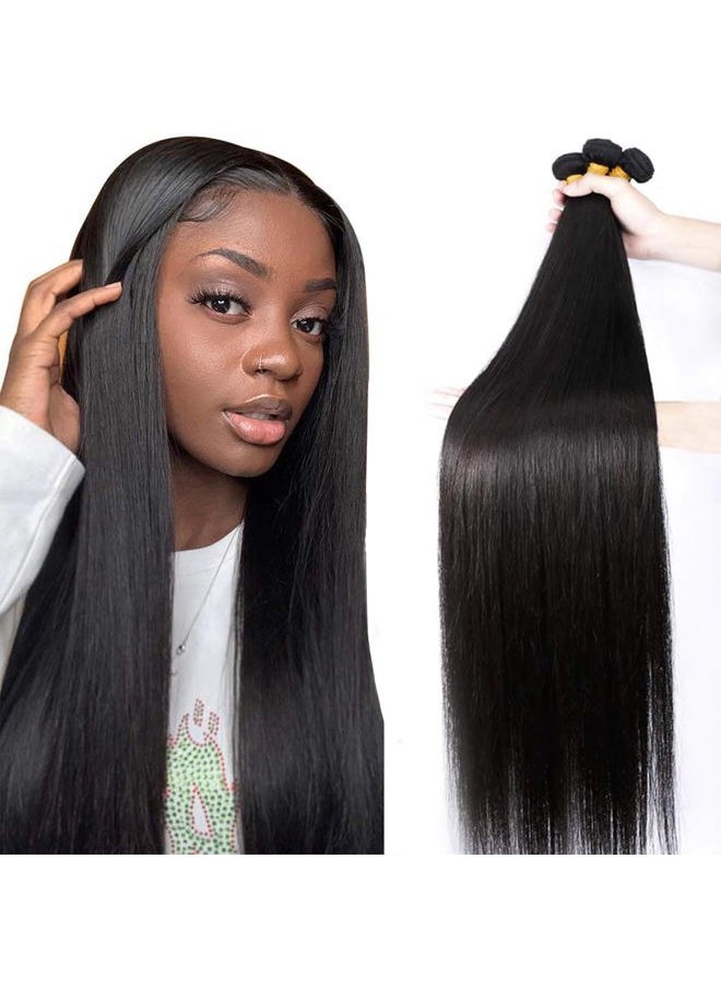 ROYAL IMPRESSION 12A Straight Bundles Human Hair 16" 18" 20" 300g 100% Unprocessed Brazilian Virgin Hair Straight Human Hair Weave Bundles Human Hair 3 Bundles Natural Color  - Image 1