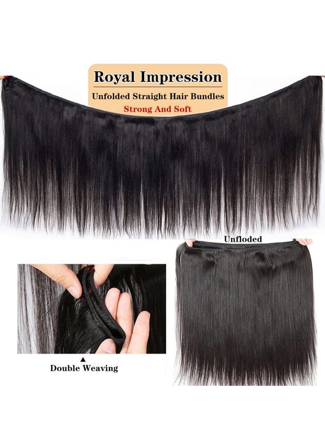 ROYAL IMPRESSION 12A Straight Bundles Human Hair 16" 18" 20" 300g 100% Unprocessed Brazilian Virgin Hair Straight Human Hair Weave Bundles Human Hair 3 Bundles Natural Color  - Image 5