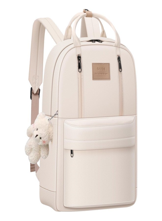 GAXOS Cute Backpack for School Aesthetic Backpack Purse for Women Girls White Book Bag Korea Style Bookbag - Image 1