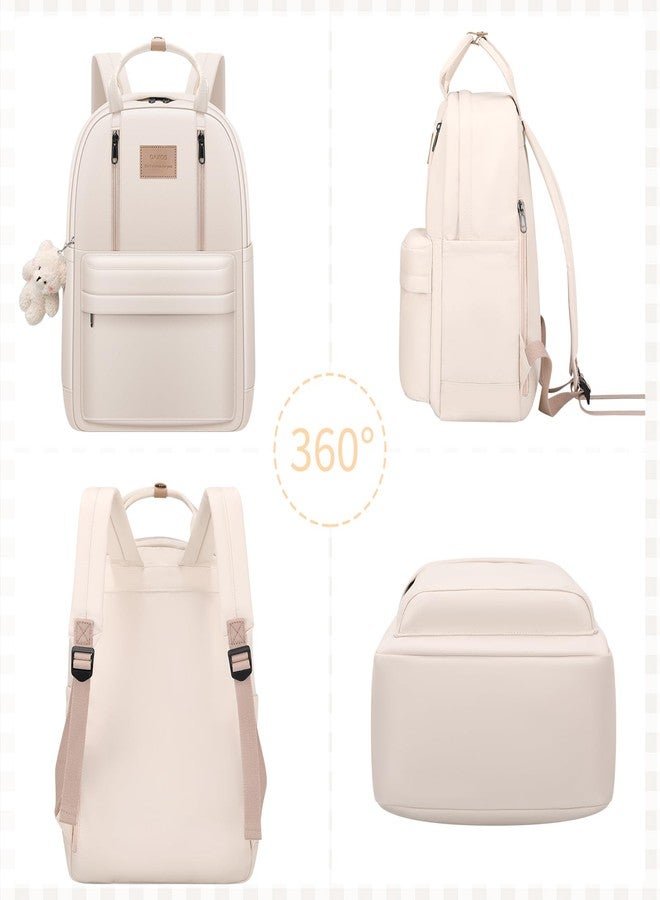 GAXOS Cute Backpack for School Aesthetic Backpack Purse for Women Girls White Book Bag Korea Style Bookbag - Image 4