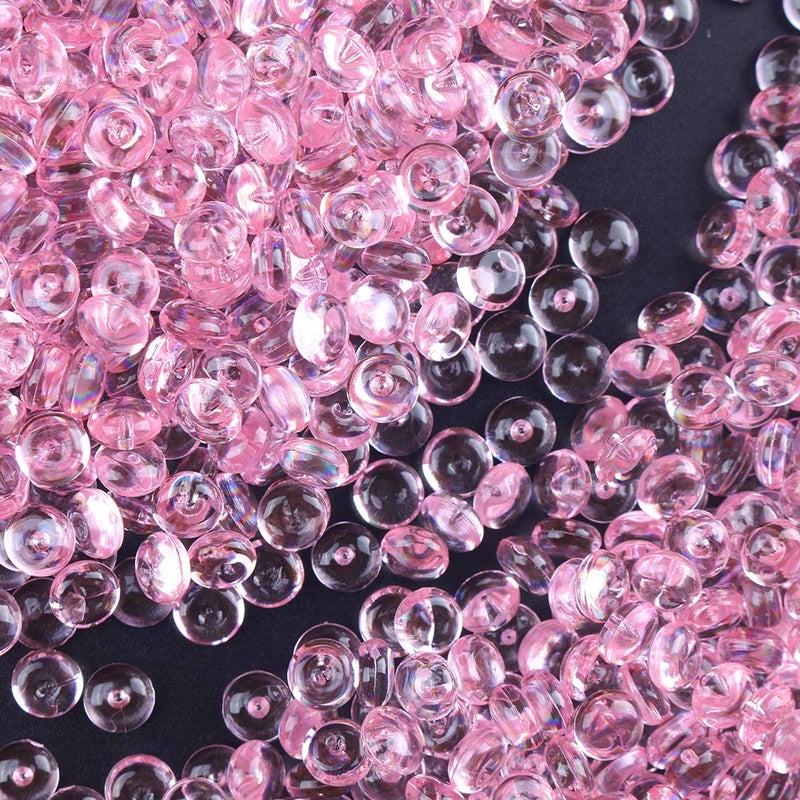 PMLAND Acrylic Mini Flat Marbles Pebbles Beads 3500 Pcs 6 mm in Diameter for Vase Fillers Brush Holder Party Table Scatter Wedding Decoration Crafts Pink