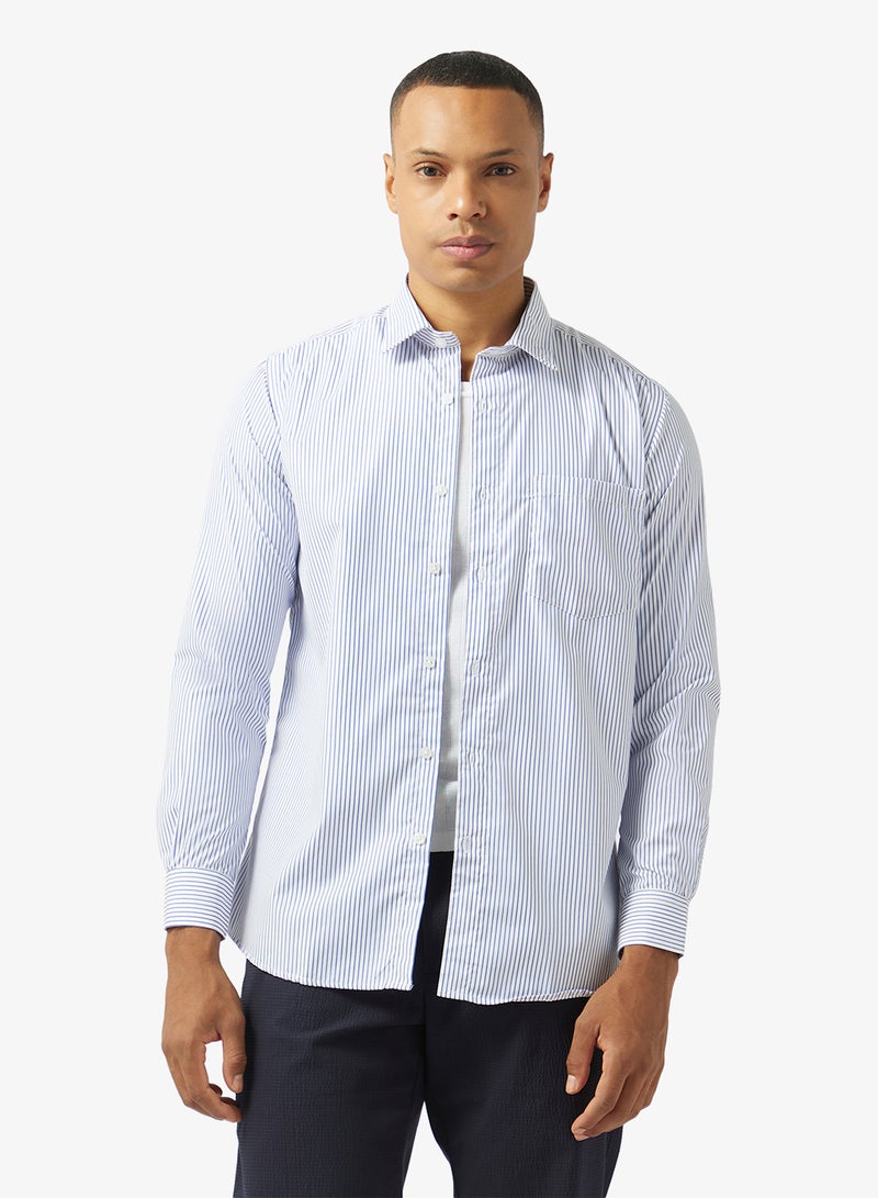 Robert Wood Mens Shirt Thick Stripe Formal Shirt - Image 1