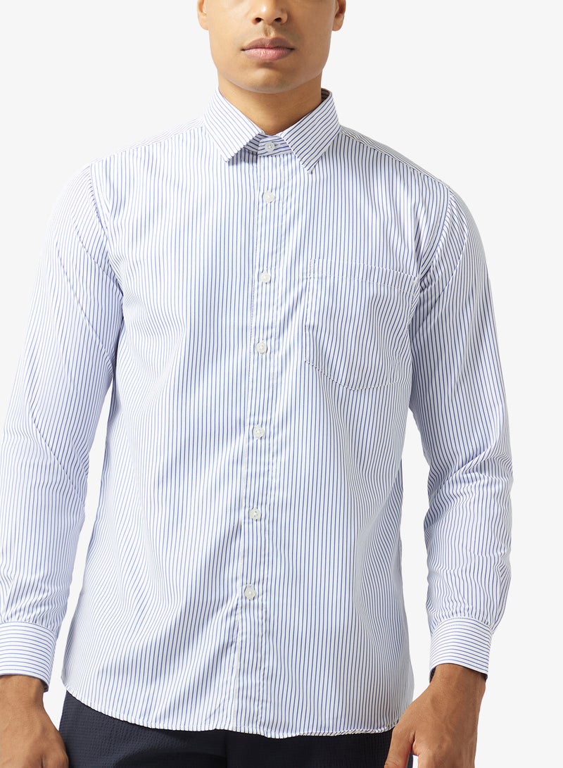 Robert Wood Mens Shirt Thick Stripe Formal Shirt - Image 3