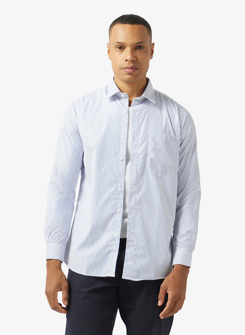 Robert Wood Mens Shirt Thick Stripe Formal Shirt