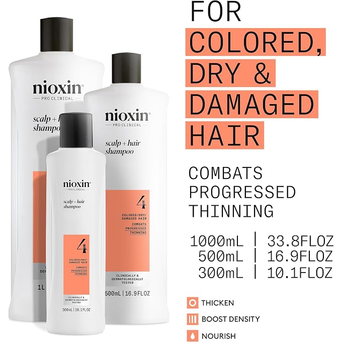 Nioxin System 4 Cleanser For Fine Chemically Enhanced Noticeably Thinning Hair for Unisex 33.8 oz - Image 3