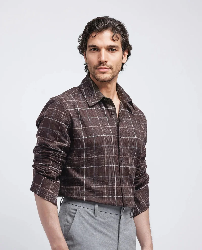 Rare Rabbit Men's Checked Regular Fit Shirt