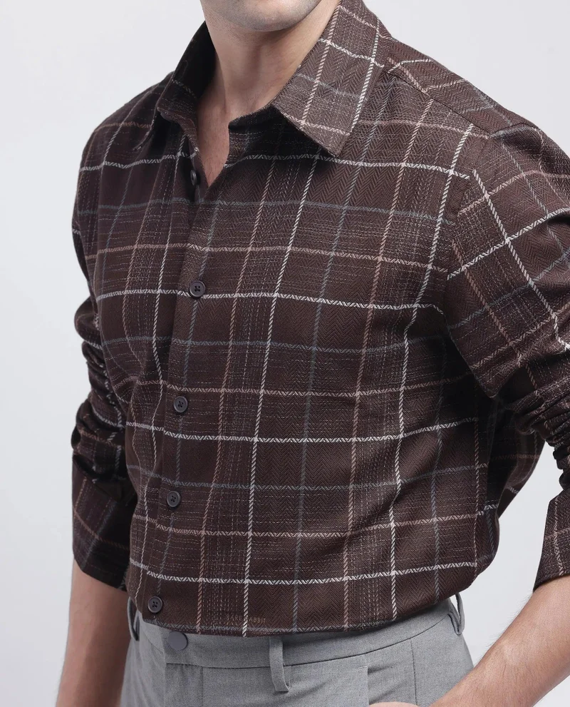 Rare Rabbit Men's Checked Regular Fit Shirt