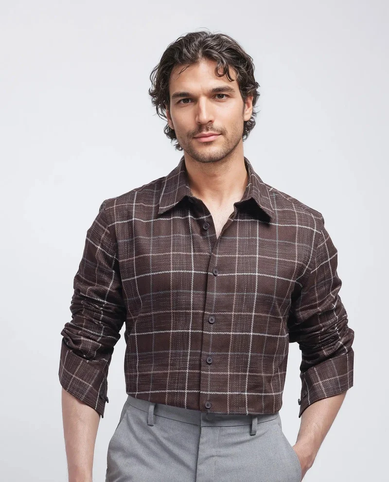 Rare Rabbit Men's Checked Regular Fit Shirt