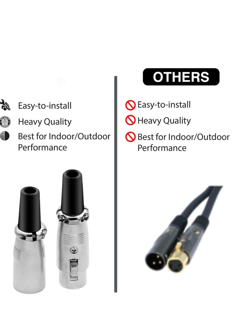 Captaintech 10 Pieces 3 Pin XLR Male Female Microphone Audio Cable Connector, 5 Male and 5 Female XLR Mic Snake Plug, Microphone Audio Socket for High Conductivity and Ultra-Low Noise - Image 2