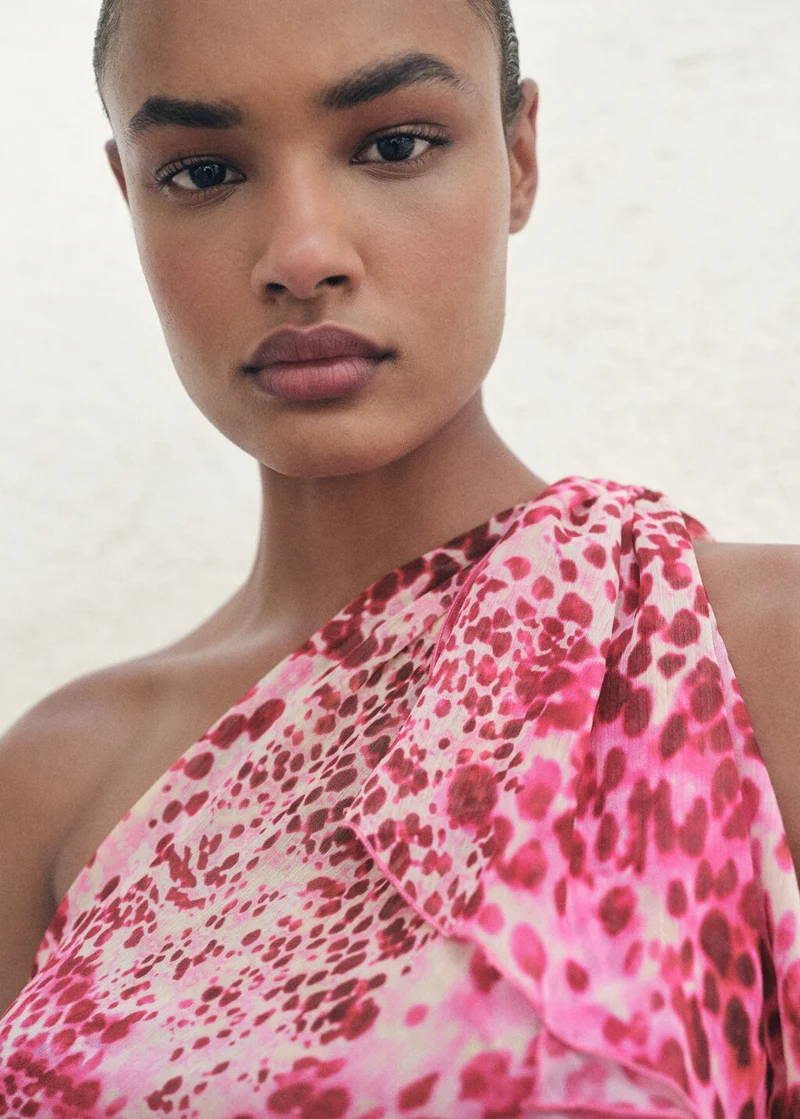 MANGO Printed asymmetrical dress