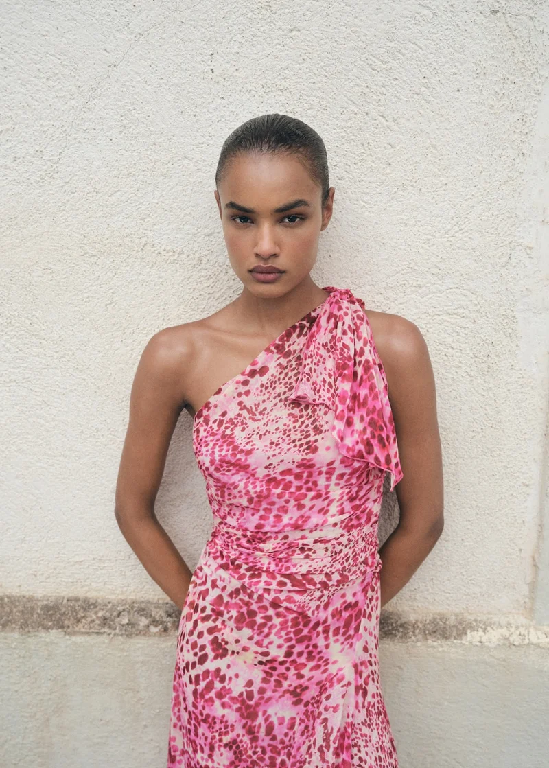 MANGO Printed asymmetrical dress