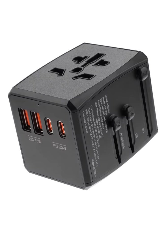 THRONE PREMIUM Universal Travel Adapter Worldwide 30W Fast Charge – 4 Port (2 USB-C + 2 USB-A) International Plug UK US EU AU – Multi Country Power Adapter for UAE Travelers - Image 5