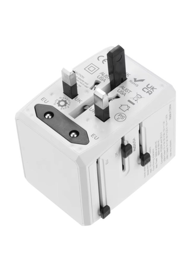 THRONE PREMIUM Universal Travel Adapter Worldwide 30W Fast Charge – 4 Port (2 USB-C + 2 USB-A) International Plug UK US EU AU – Multi Country Power Adapter for UAE Travelers - Image 4