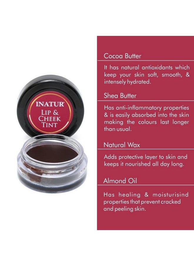 INATUR Mocha Lip & Cheek Tint 4G Natural And Organic Vegan And Crueltyfree Hydrates And Nourishes Dry Lips Longlasting Water Proof  - Image 3