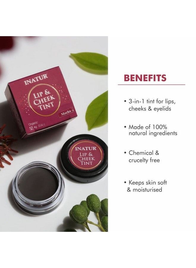 INATUR Mocha Lip & Cheek Tint 4G Natural And Organic Vegan And Crueltyfree Hydrates And Nourishes Dry Lips Longlasting Water Proof  - Image 4