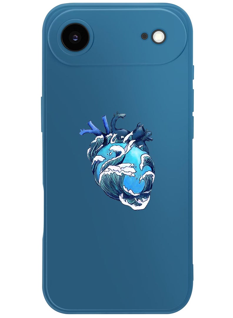 Theodor Protective Slim Fit Case Liquid Silicone Cover with Full Body Protection Anti-Scratch Shockproof Case For Apple iPhone 17 Air (Blue) Heart - Image 1