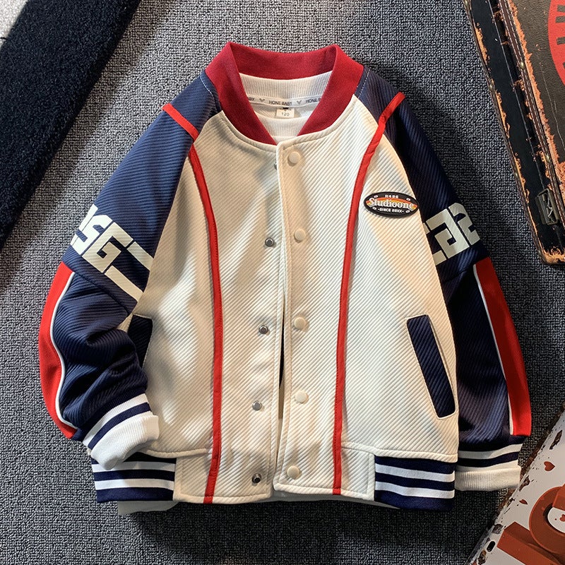 Boys' Jacket Baseball Jacket Spring For Older Children Quilted Children'S Clothing Children'S Styles - Image 4