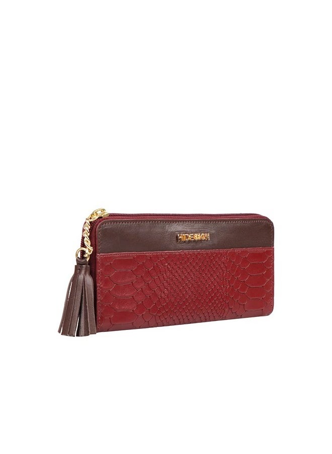 Hidesign Hidesign Leather Womens Ee Morocco Wi Rf Medium Marsala/Brown Zip Around, Wallet  - Image 2