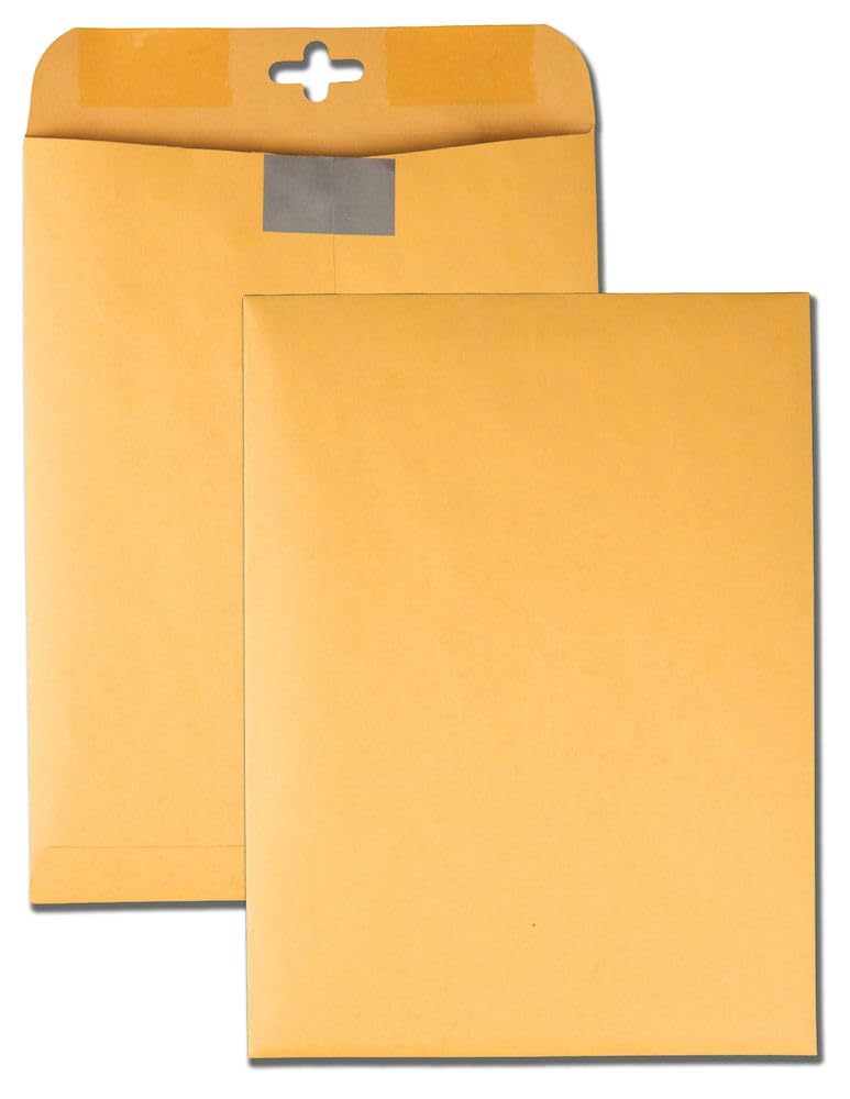 Quality Park 9 x 12 Postage Saving ClearClasp Envelopes, with Reusable Redi-Tac Closure & Gummed Flap, 28 lb Kraft Paper, 100 per Box (QUA43568) - Image 4