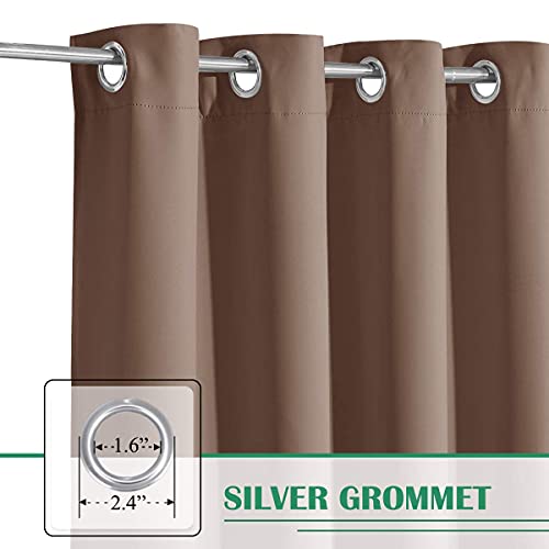 StangH Outdoor Waterproof Curtains for Patio - Light Blocking Thermal Insulated Blackout Windproof Heavy Drapes for Terrace/Pergola/Garden, Mocha, W52 x L84 inches, 1 Panel - Image 4