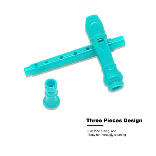 ENGIEGEE SJOYS ENGIEGEE 8-Hole Soprano Descant Recorder Kids Music Flute with Cleaning Rod & Case Bag For School Student Home Entertainment Green - Image 2