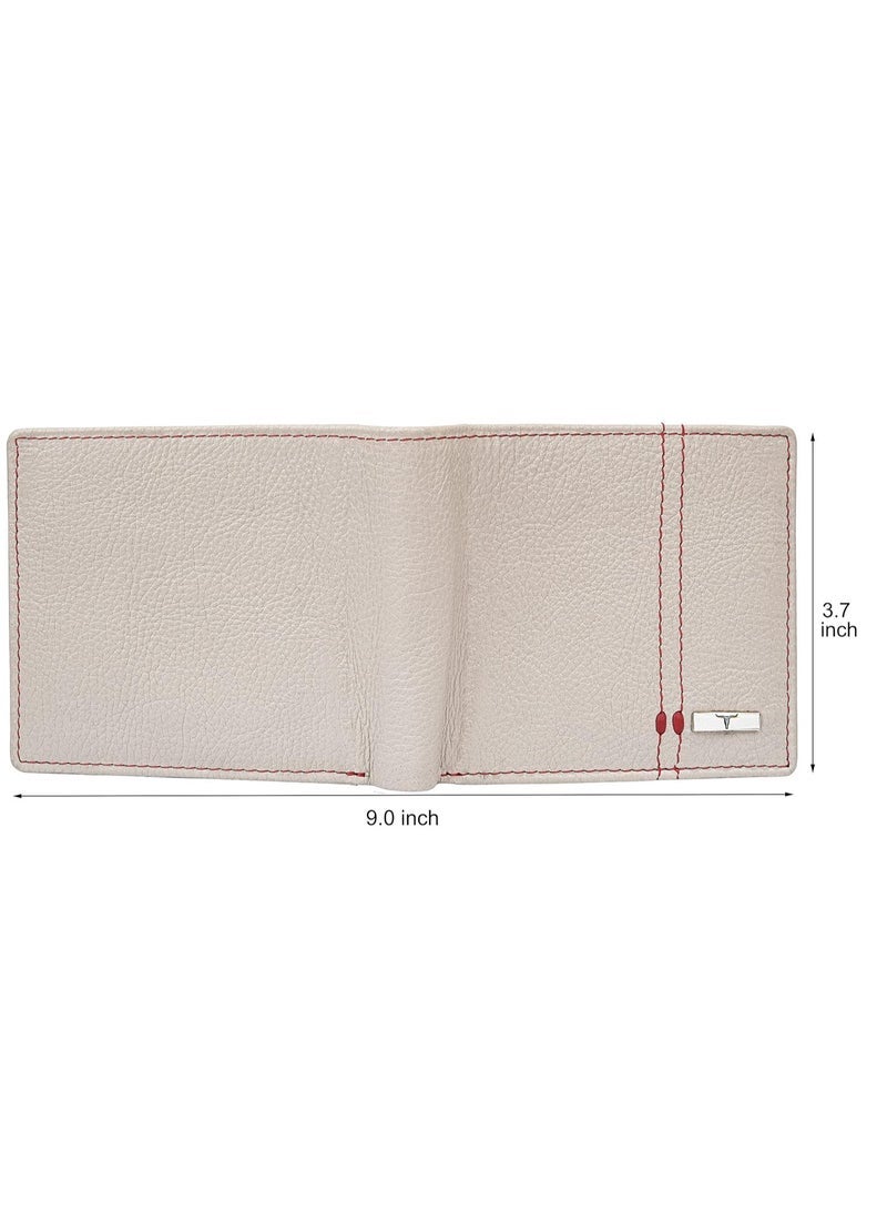 URBAN FOREST Liam Sand/Red Leather Wallet for Men - Image 4