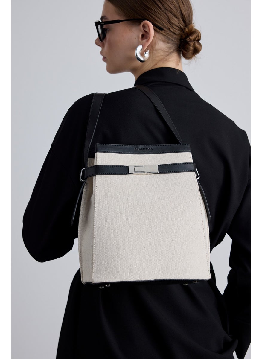 Manuka - Milo Canvas Baguette Bag Beige - Image 1