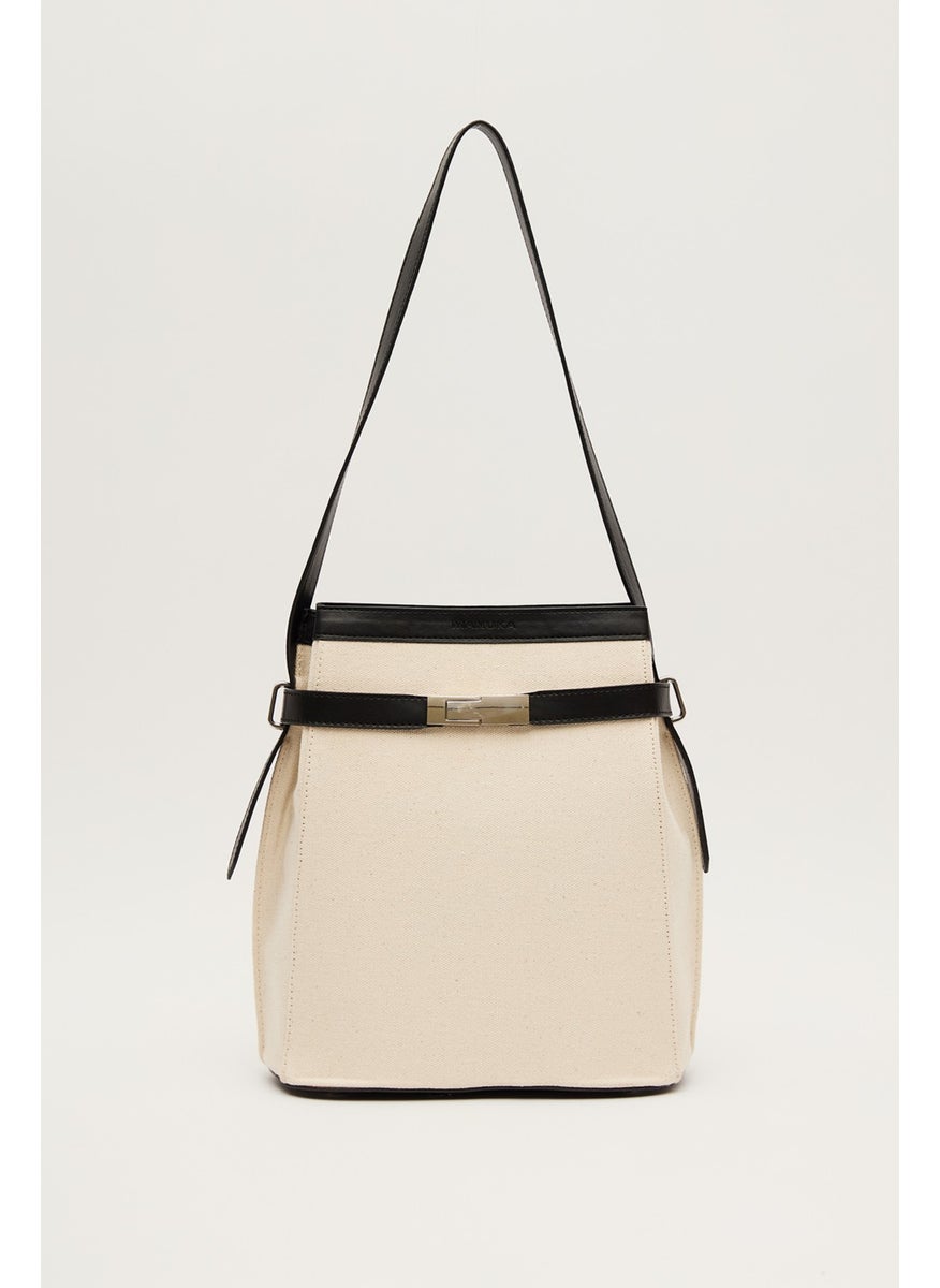 Manuka - Milo Canvas Baguette Bag Beige - Image 1