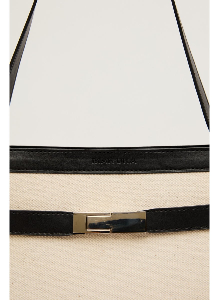 Manuka - Milo Canvas Baguette Bag Beige - Image 1