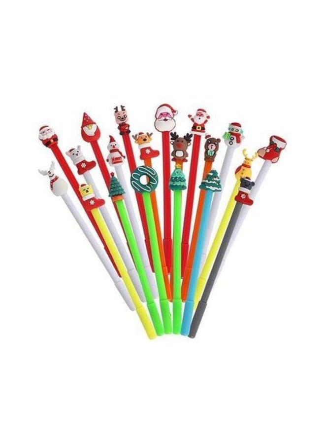 مجموعة أقلام جل عيد الميلاد من 17 قطعة - قد يختلف اللون - Image 1