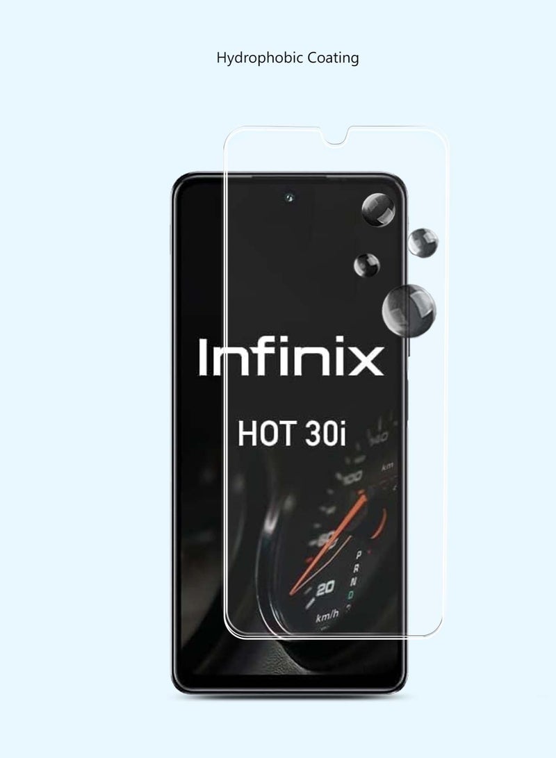 Techie واقي شاشة زجاجي مقوى عالي الدقة لهاتف Infinix Hot 30i - مضاد للانعكاس ومضاد للفقاعات، صلابة 9H 0.33 مم، حواف مستديرة، سهل التركيب - Image 3