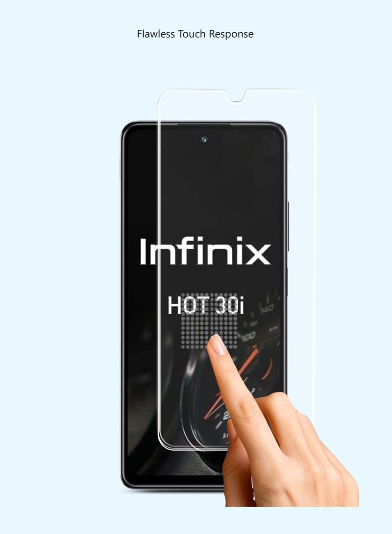 Techie واقي شاشة زجاجي مقوى عالي الدقة لهاتف Infinix Hot 30i - مضاد للانعكاس ومضاد للفقاعات، صلابة 9H 0.33 مم، حواف مستديرة، سهل التركيب - Image 4
