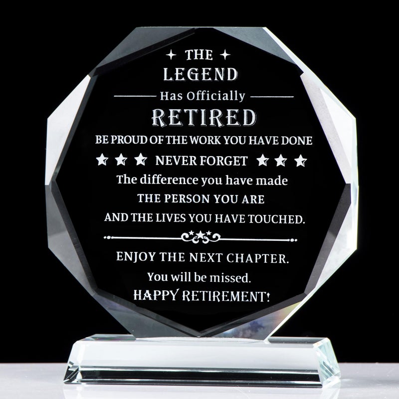 Movdyka Retirement Gifts for Men Women 2025 Happy Retire Present Decorations Crystal Plaque Keepsakes Best Retirement Gift Ideas for Boss Coworker Retired Teacher Doctor Friends Mom